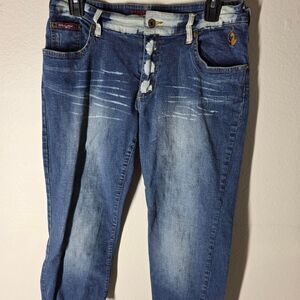 Baby-phat Women's Blue and Navy Trousers